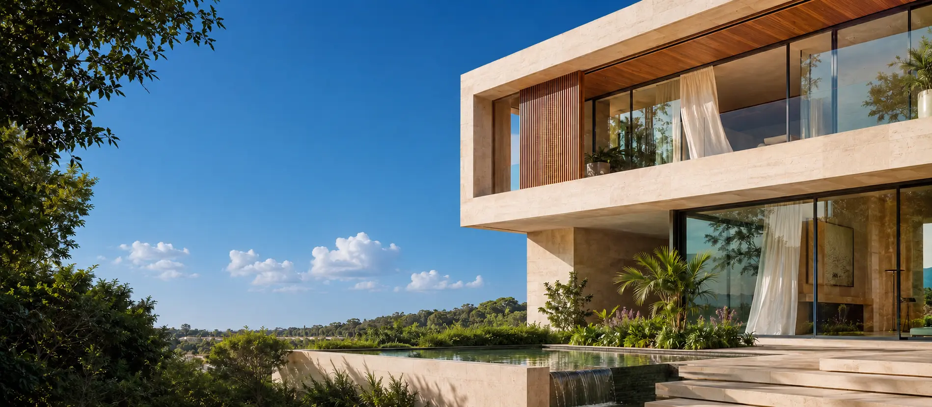 Residencia contemporánea luminosa rodeada de jardines