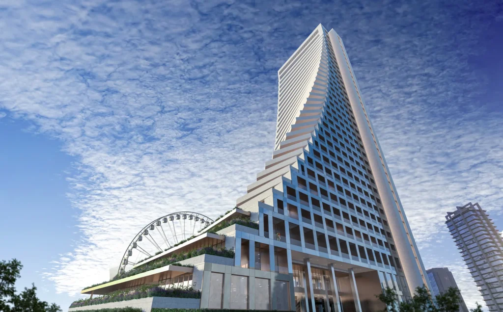 Render exterior de la fachada de Andeza