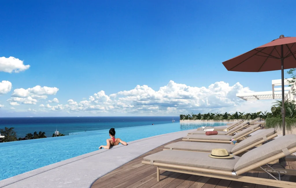Alberca infinita del Sky Club de The Landmark