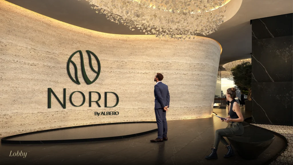 Render conceptual del lobby de Nord by Albero