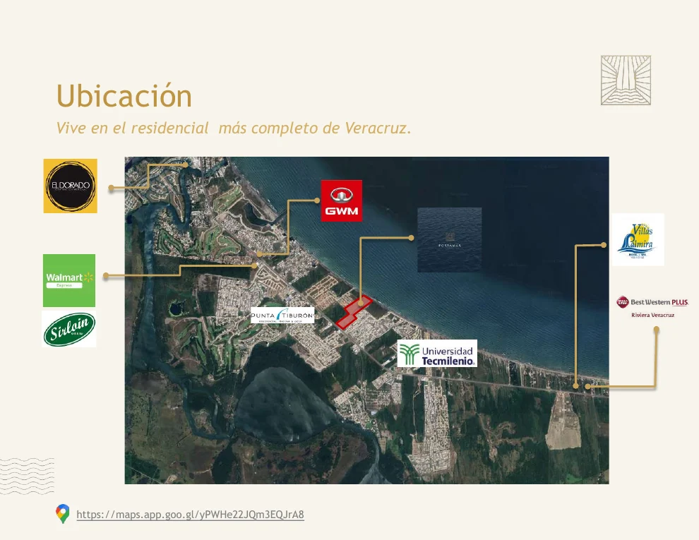 Mapa comercial de ubicación de Portamar en Alvarado, Veracruz