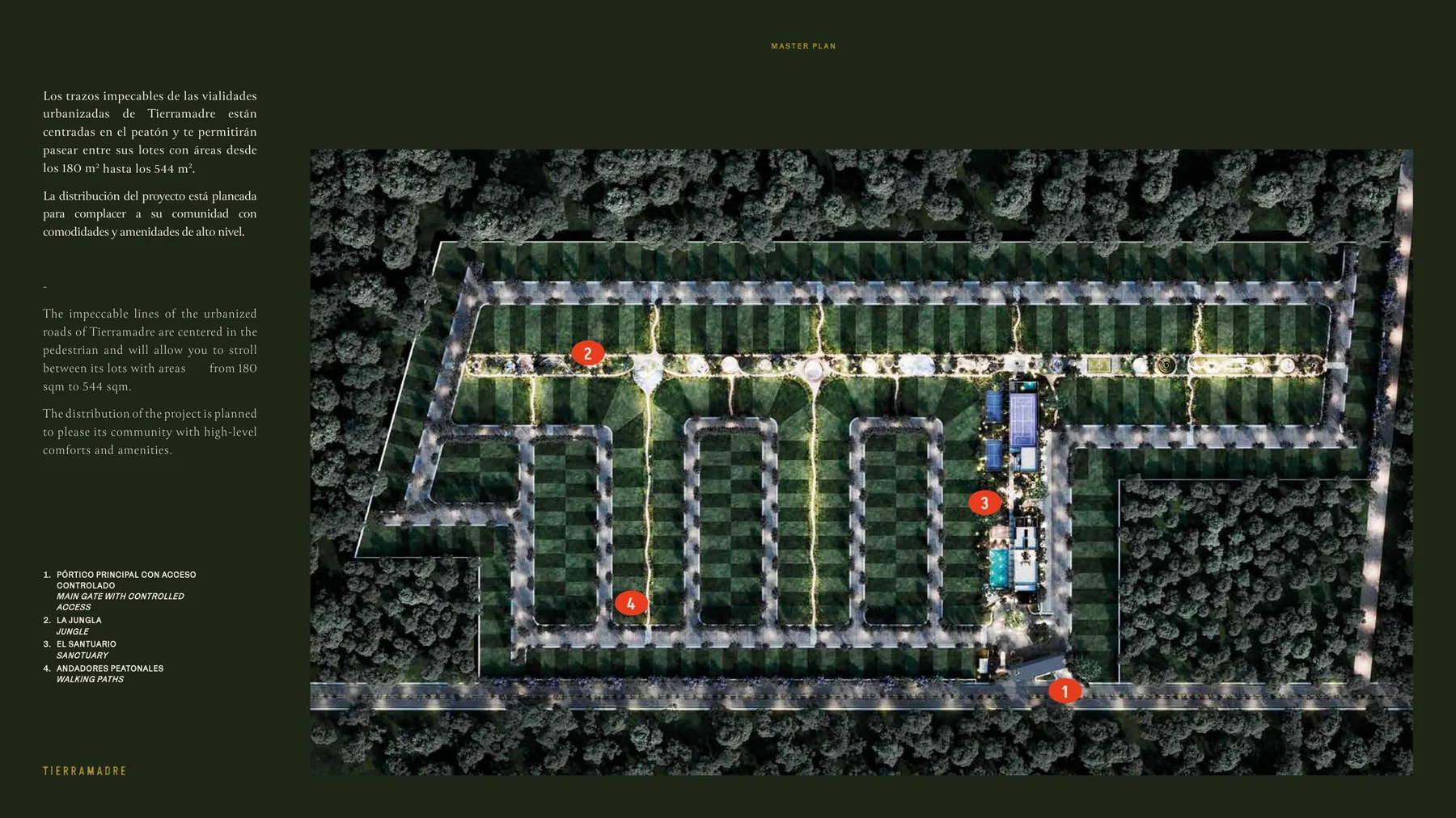 Master plan de lotes residenciales de Tierra Madre