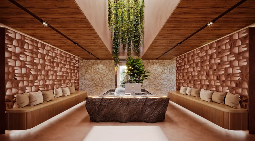 Lobby de spa y bienestar de Tierra Madre